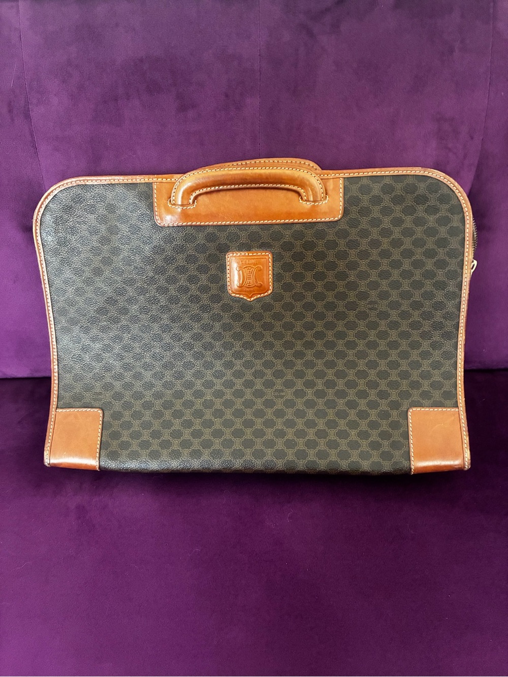 Celine Macadam coated canvas vintage briefcase